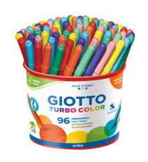 Pennarelli Turbo Color - punta ø2,8mm - colori assortiti - Giotto - barattolo 96 pezzi