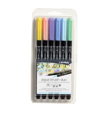 Pennarello Aqua Brush Duo - colori pastel - Lyra - conf. 6 pezzi