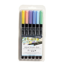Pennarello Aqua Brush Duo - colori pastel - Lyra - conf. 6 pezzi