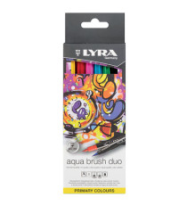 Pennarello Aqua Brush Duo - colori primari - Lyra - conf. 6 pezzi