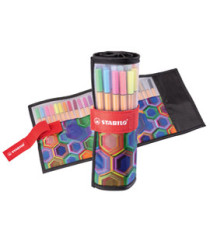 Pennarello Arty Line Point 88 - punta in fibra - colori assortiti - Stabilo - rollerset 25 pezzi
