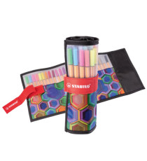 Pennarello Arty Line Point 88 - punta in fibra - colori assortiti - Stabilo - rollerset 25 pezzi