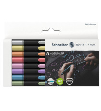 Pennarello Metallic Liner 020 - punta 1,2 mm - colori assortiti - Schneider - conf. 8 pezzi