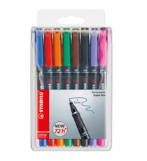 Pennarello OHPen universal permanente 841 - punta superfine 0,4 mm - colori assortiti - Stabilo - conf. 8 pezzi