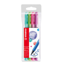 Pennarello PointMax punta feltro - punta 0,80mm - Stabilo - astuccio 4 colori: azzurro,verde,rosa,viola
