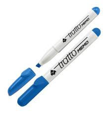 Pennarello Tratto Memo - a secco - per lavagne cancellabili - punta a scalpello - tratto 6,5mm - blu - Tratto