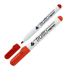 Pennarello Tratto Memo- a secco - per lavagne cancellabili - punta conica - tratto 2,5 mm - rosso - Tratto