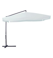 Ombrellone quadro - con braccio laterale - 3 x 3 m - bianco - Garden Friend