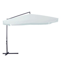 Ombrellone quadro - con braccio laterale - 3 x 3 m - bianco - Garden Friend