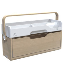 Organizer portatile da scrivania Ergobox S - 42,5 x 23 x 15 cm - legno/PET/ABS - legno/bianco/grigio - Alba