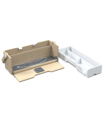 Organizer portatile da scrivania Ergobox S - 42,5 x 23 x 15 cm - legno/PET/ABS - legno/bianco/grigio - Alba