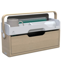 Organizer portatile da scrivania Ergobox S - 42,5 x 23 x 15 cm - legno/PET/ABS - legno/bianco/grigio - Alba