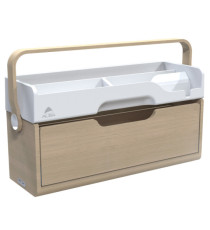 Organizer portatile da scrivania Ergobox S - 42,5 x 23 x 15 cm - legno/PET/ABS - legno/bianco/grigio - Alba