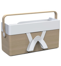 Organizer portatile da scrivania Ergobox S - 42,5 x 23 x 15 cm - legno/PET/ABS - legno/bianco/grigio - Alba