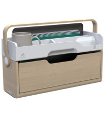 Organizer portatile da scrivania Ergobox S - 42,5 x 23 x 15 cm - legno/PET/ABS - legno/bianco/grigio - Alba