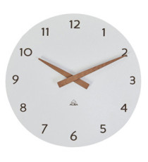 Orologio da parete HorMilena - diametro 30 cm - bianco/legno - Alba