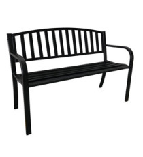 Panca da giardino Hollywood - 75 x 50 x 120 cm - acciaio verniciato - nero - Garden Friend