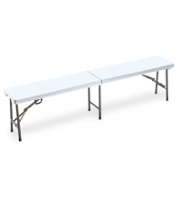 Panca Horeca - pieghevole - 44 x 30 x 183 cm - acciaio/HDPE - bianco - Garden Friend