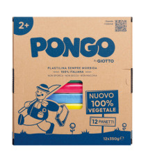 Pasta Pongo - panetto 350 gr - colori assortiti - Giotto - conf.12 pezzi