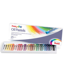 Pastelli a olio - lunghezza 60 mm - colori assortiti - Pentel - astuccio 25 pezzi