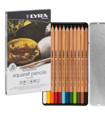 Pastelli Aquarell Rembrandt - 3,7 mm - colori assortiti - Lyra - astuccio metallo 12 pezzi