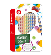 Pastelli colorati Easycolors - diametro mina 4,20 mm - per destrorsi - colori assortiti - Stabilo - astuccio 12 pezzi