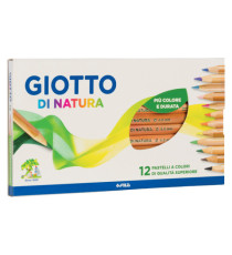 Pastelli colorati Natura - diametro mina 4 mm - legno di cedro -  colori assortiti - Giotto - astuccio 12 pezzi