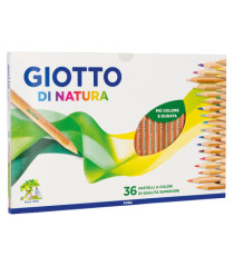 Pastelli colorati Natura - diametro mina 4 mm - legno di cedro - colori assortiti - Giotto - astuccio 36 pezzi