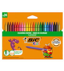 Pastelli colorati Plastidecor - plastica - colori assortiti - Bic - astuccio 24 colori