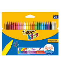Pastelli colorati Plastidecor - plastica - colori assortiti - Bic - astuccio 24 colori