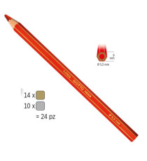 Pastelli Mega - diametro mina  5,5 mm - oro/argento - Giotto - barattolo 24 pezzi