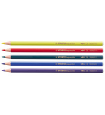 Pastello Aquacolor 1612 - tratto 2,80 mm - colori assortiti - Stabilo - astuccio in metallo 12 pezzi