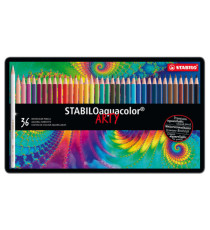 Pastello Aquacolor 1636 - tratto 2,80 mm - colori assortiti - Stabilo - astuccio 36 pezzi
