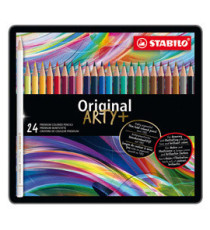 Pastello Original 8774 - tratto 2,50 mm - colori assortiti - Stabilo - astuccio in metallo 24 pezzi