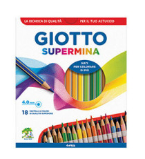 Pastello Supermina - mina 4 mm - colori assortiti - Giotto - astuccio 18 pezzi