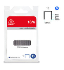 Punti - 13/6 - 6 mm - metallo - Romeo Maestri - conf. 2240 pezzi