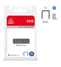 Punti - 13/6 - 6 mm - metallo - Romeo Maestri - conf. 2240 pezzi