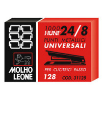 Punti 128 - 24/8 - metallo - Molho Leone - conf. 1000 pezzi