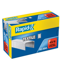 Punti Rapid Super Strong Textile - 43/6 - acciaio zincato - per tessuti - Rapid - conf. 10000 pezzi