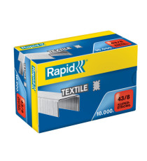Punti Rapid Super Strong Textile - 43/8 - acciaio zincato - per tessuti - metallo - Rapid - conf. 10000 pezzi