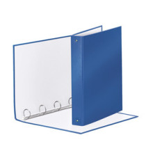 Raccoglitore Meeting - 22 x 30 cm - 4 anelli tondi 30 mm - dorso 4 cm - PP - blu metallizzato - Esselte