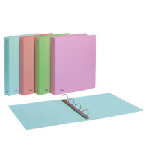 Raccoglitore Pastel - 22 x 30 cm - 4 anelli tondi 30 mm - PP - colori assortiti - Favorit
