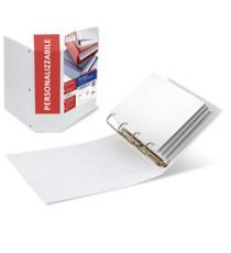 Raccoglitore personalizzabile Stelvio TI - 22 x 30 cm - 4 anelli a Q 100 mm - dorso 13 cm - bianco - Sei Rota