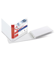 Raccoglitore personalizzabile Stelvio TI - 42 x 30 cm album - 4 anelli a D 50 mm - dorso 7,5 cm - bianco - Sei Rota