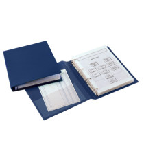 Raccoglitore Sanremo 2000 - 22 x 30 cm - 4 anelli a D 30 mm - dorso 4 cm - blu - Sei Rota