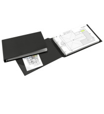 Raccoglitore Sanremo 2000 - 42 x 30 cm album - 4 anelli a D 25 mm - dorso 4 cm - nero - Sei Rota