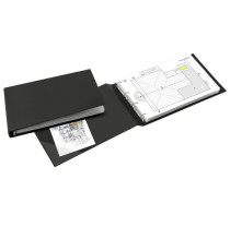 Raccoglitore Sanremo 2000 - 42 x 30 cm album - 4 anelli a D 40 mm - dorso 5,5 cm - nero - Sei Rota