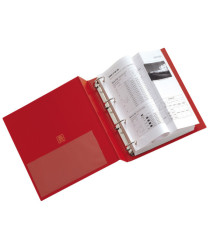 Raccoglitore Stelvio - 22 x 30 cm - 4 anelli a R 16 mm - dorso 2,5 cm - rosso - Sei Rota
