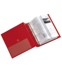 Raccoglitore Stelvio - 22 x 30 cm - 4 anelli a R 30 mm - dorso 3,5 cm - rosso - Sei Rota