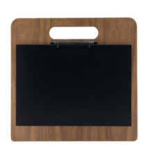 Portamenù a tagliere con anelli Chopping Board - 32 x 24 cm - legno di noce - Securit